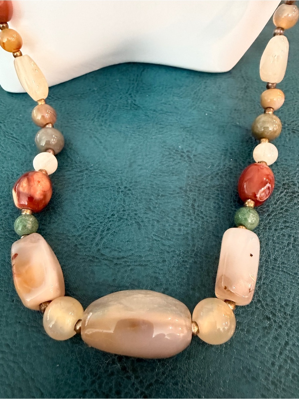 Natural Multicolor Stone Beggar Bead Necklace - Unbranded